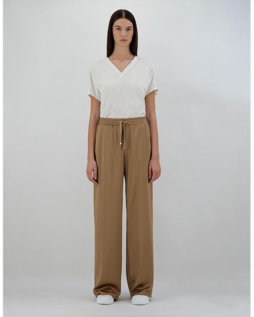 Herno Natural Trousers In Casual Satin