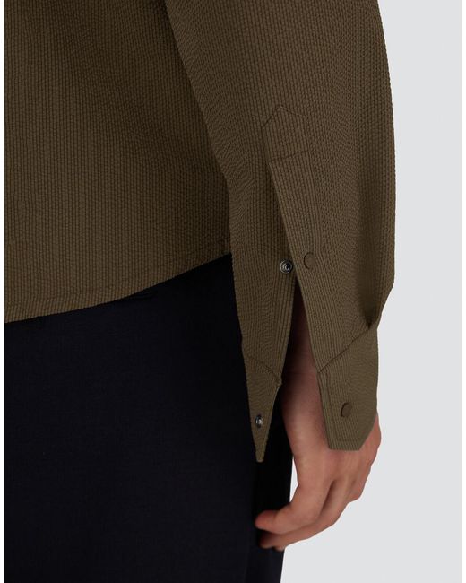 Herno Green Seer-Crease Shirt for men