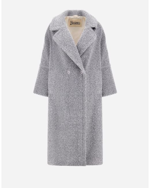 Herno Gray Double-Breasted Coats
