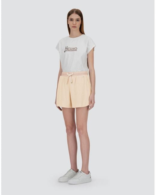 Herno Natural Sponge Effect Sweater Shorts