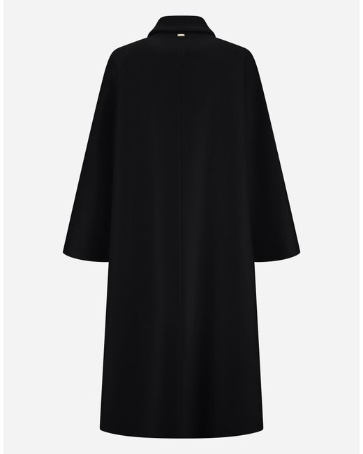 Herno Black Single-Breasted Wool Cloth Coat