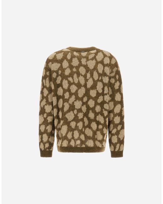 Herno Natural Alpaca Jacquard Jumper With Animal Print