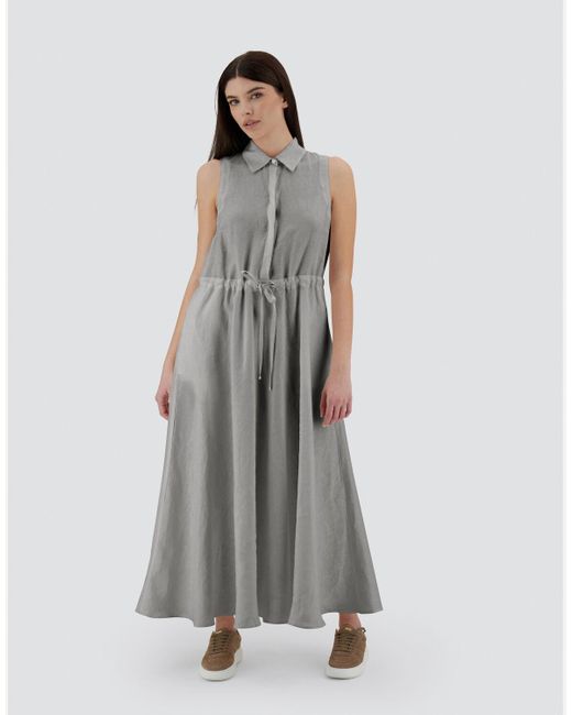 Herno Gray Resort Dress In New Lino