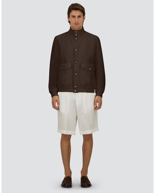 Herno Brown Bomber Jacket for men