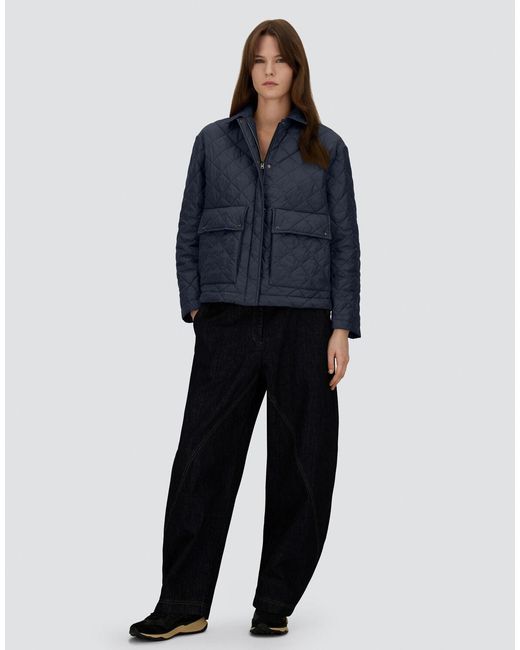 Herno Blue Quilted Cape