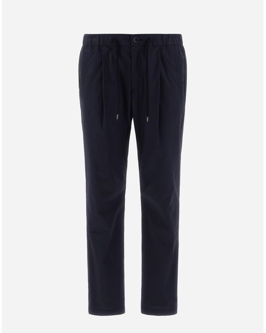 Herno Blue Trousers In Light Cotton Stretch for men