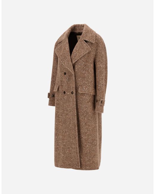 Herno Brown Baby Alpaca And Wool-Blend Coat