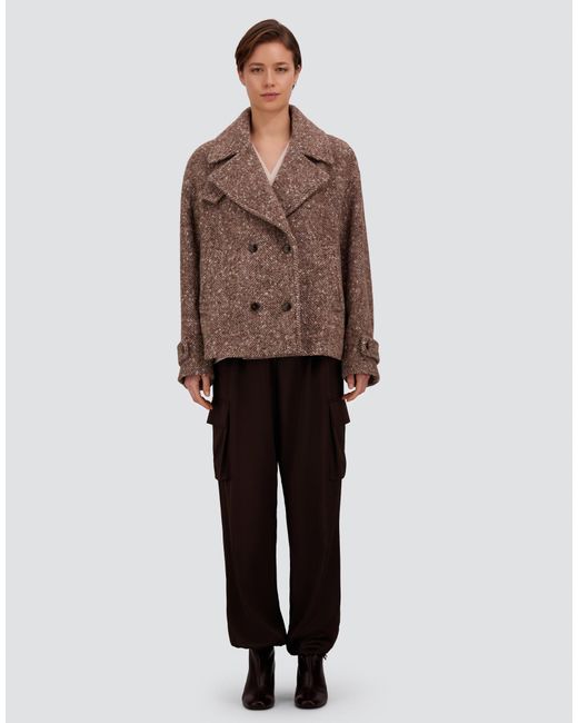 Herno Brown Baby Alpaca And Wool-Blend Peacoat