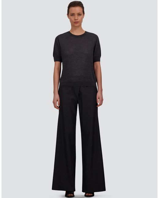 Herno Black Stocking-Stitch Extrafine Wool T-Shirt