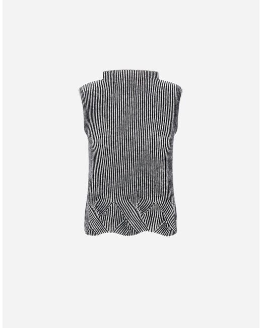 GILET IN TWO-TONE VANISÉ WOOL di Herno in Gray