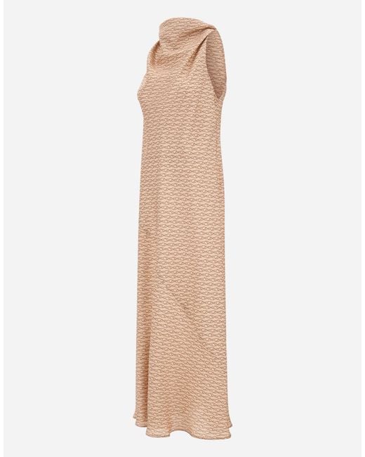 Herno Natural Silk Dress With Hook Print
