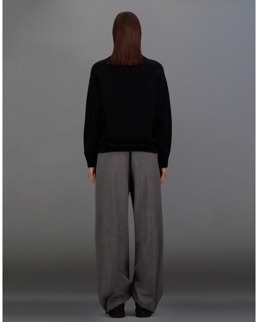 Herno Black Pullover Laminar Aus Soft Wool