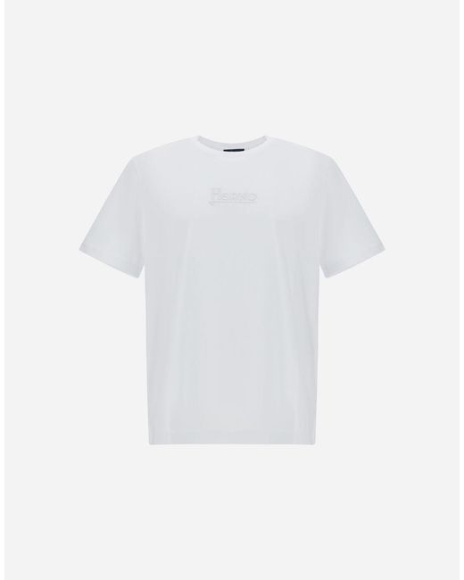 Herno White Compact Jersey T-Shirt for men