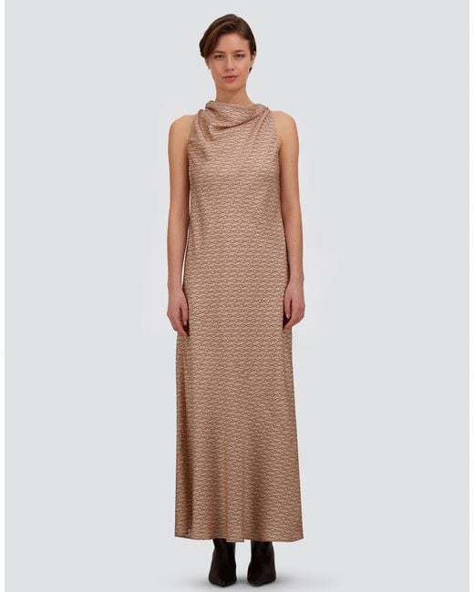 Herno Natural Silk Dress With Hook Print