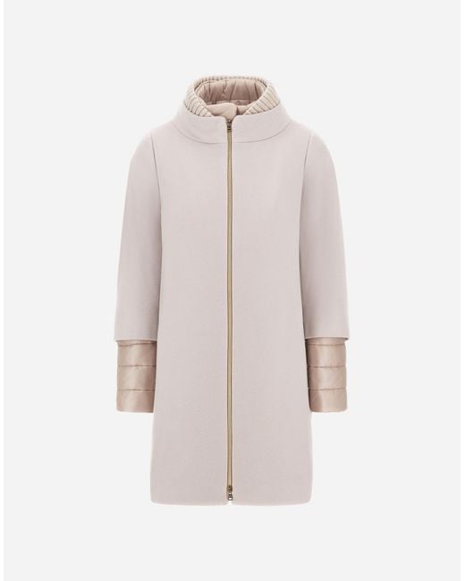 Herno Women's White Cappotto Cashmere Collo Capra Cashmere Hd