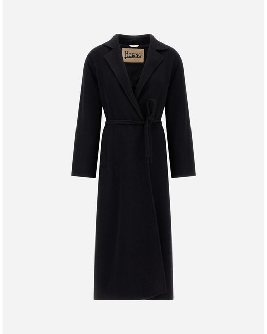 Herno Black Belted Coat
