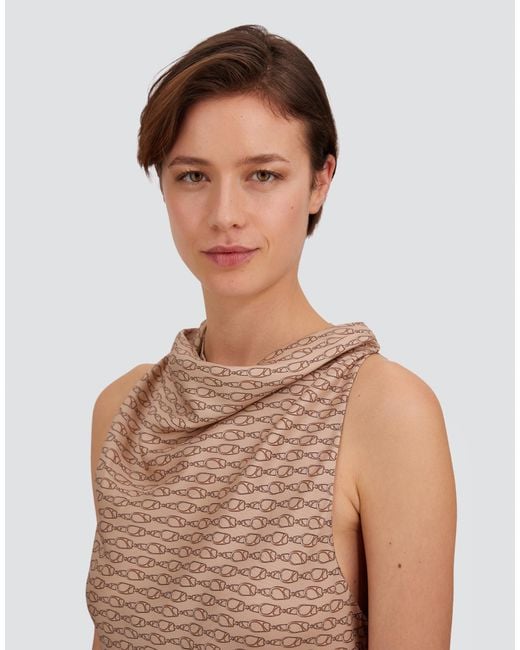 Herno Natural Silk Dress With Hook Print