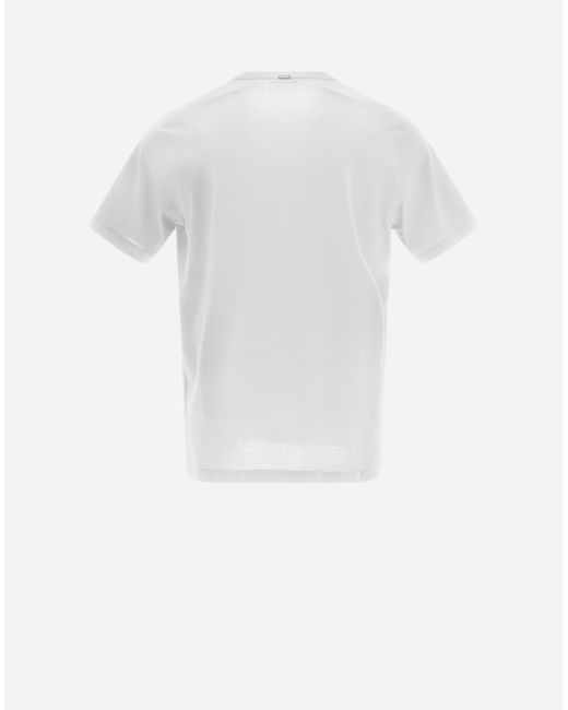 Herno White T-shirt In Crepe Jersey for men