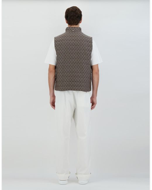 Herno Brown Monogram Sleeveless Jacket for men
