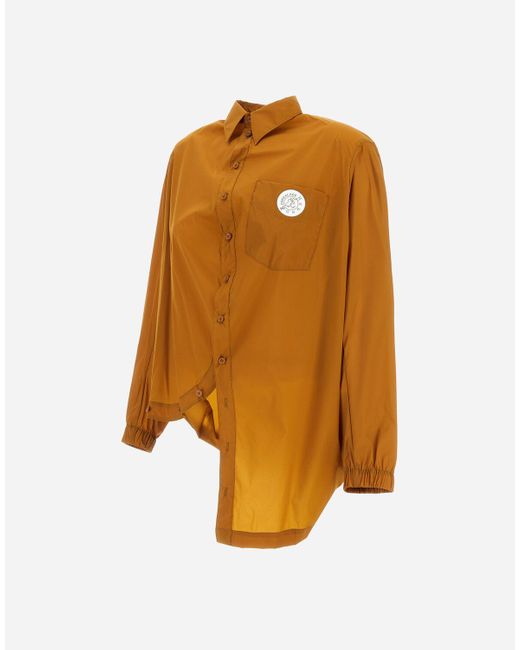 CAMICIA GLOBE IN ECO COTTON FEEL di Herno in Orange