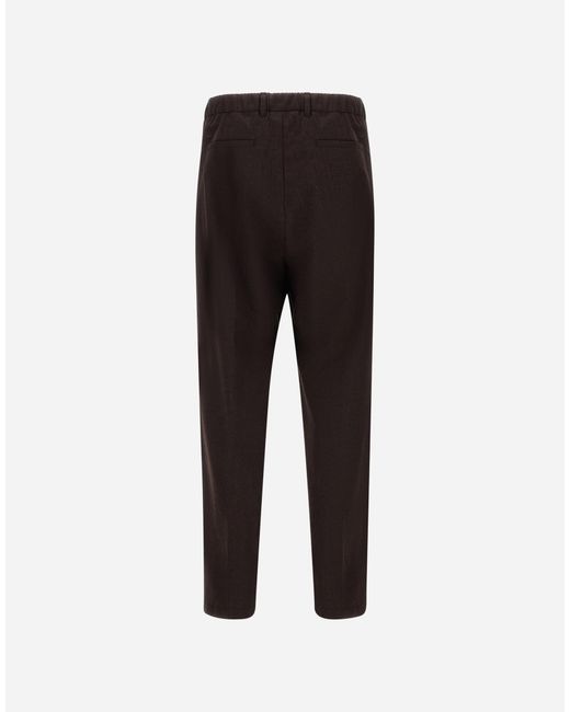 Herno Black Flannel Trousers With Water-Repellent Coating for men