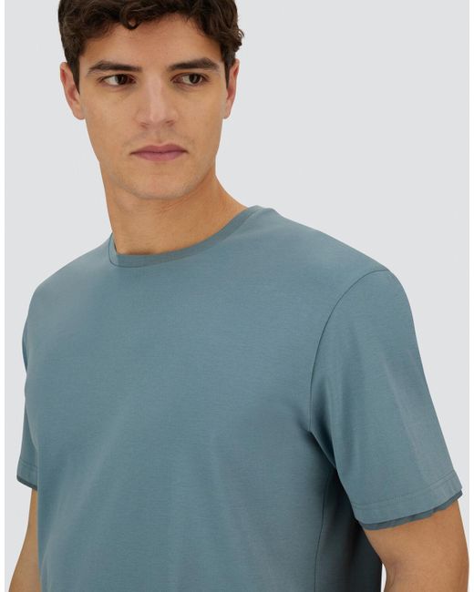Herno Blue Resort Basic Cotton And Light Stretch Nylon T-Shirt for men