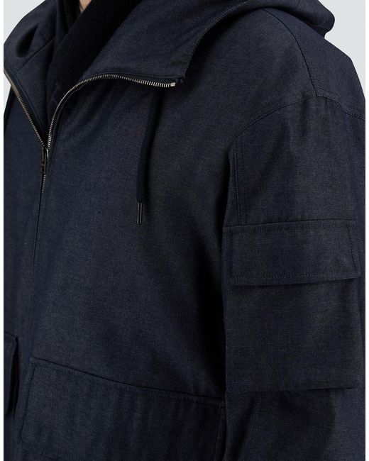 Herno Blue Denim-Effect Cotton Jacket for men