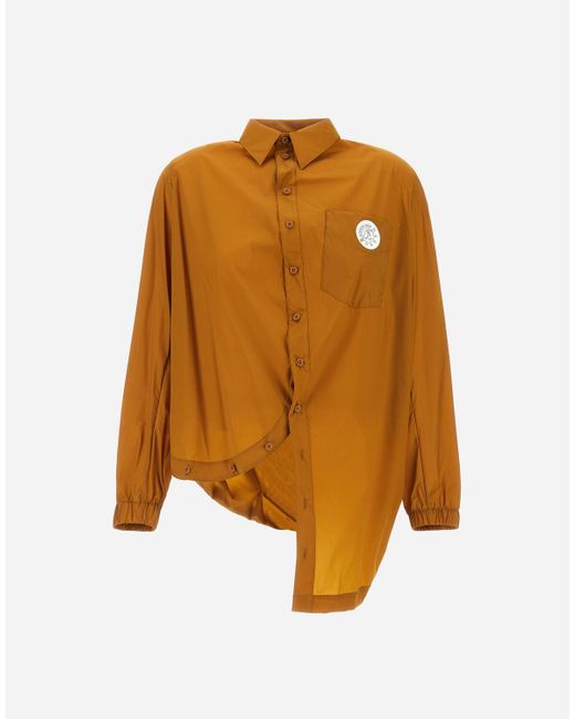 CAMICIA GLOBE IN ECO COTTON FEEL di Herno in Orange