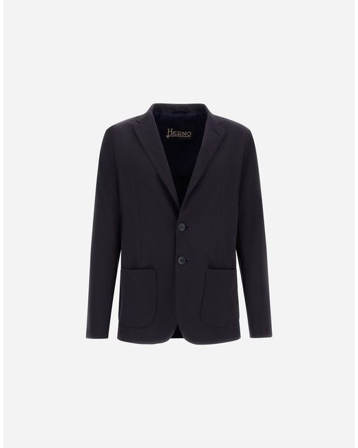 Herno Blue Seer-Crease Blazer for men