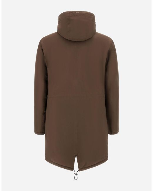 Herno Brown Long Parka In 2-layer Windstopper for men