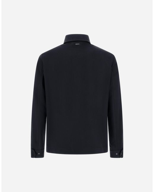 Herno Blue Cashmere And Wool Shacket for men
