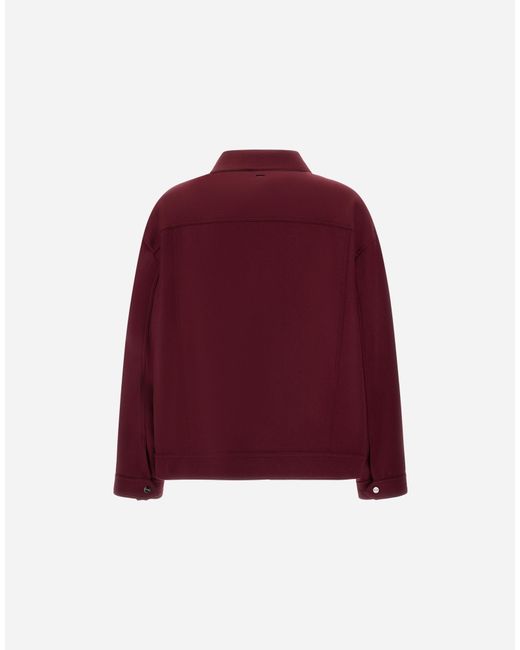 Herno Red Wool Jacket With Cavalry Twill Effect