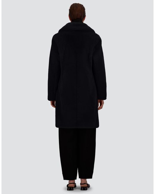 Herno Black Alpaca Jacket With Fringing