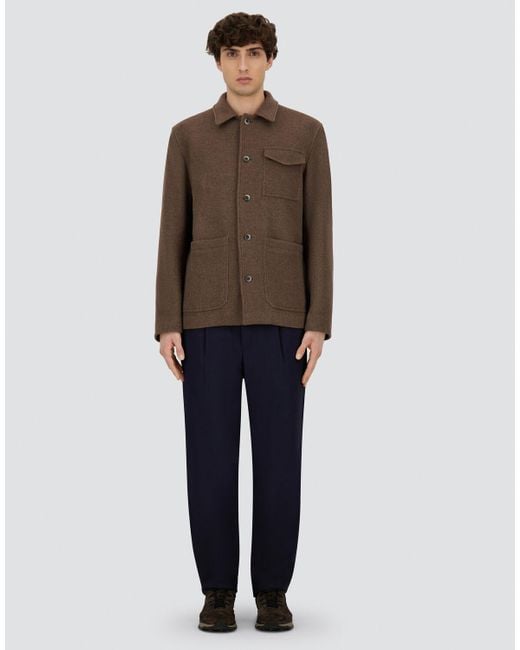 Herno Brown Soft Recycled Wool Field Jacket for men
