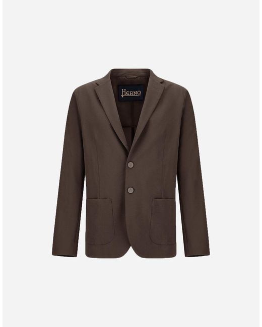 Herno Brown Seer-Crease Blazer for men