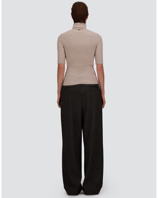 Herno White Ribbed Wool Turtleneck