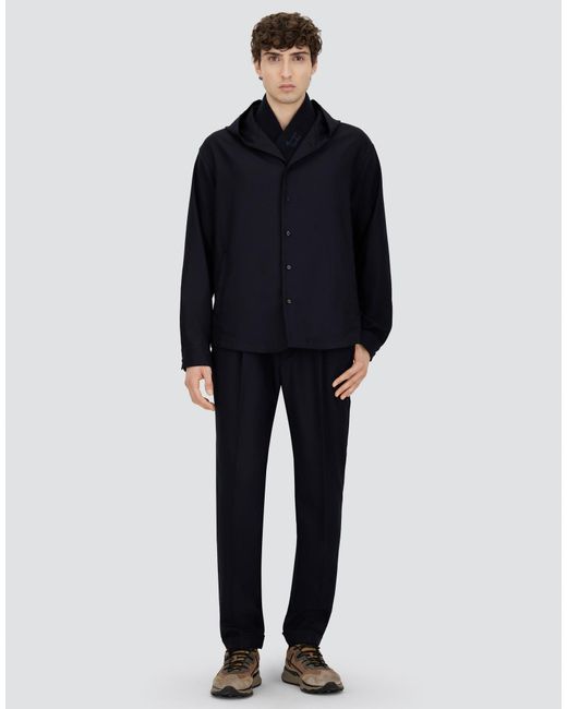 Herno Blue Fluid Wool Shacket for men