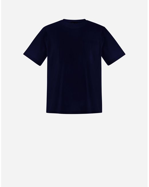 Herno Blue Camiseta De Superfine Cotton Stretch Y Light Scuba for men