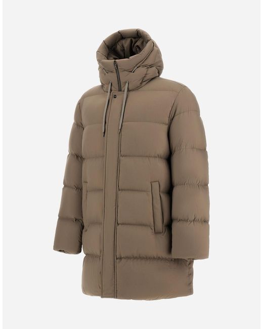 Herno Brown Long Jacket for men