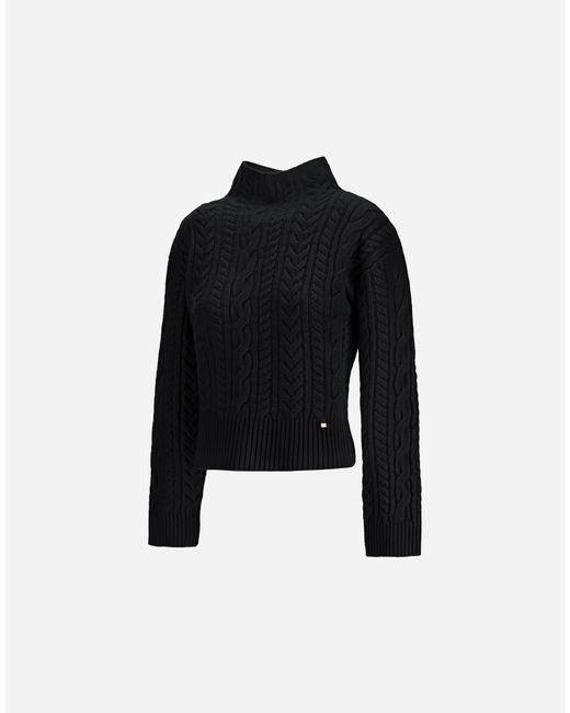 Herno Black Cable-Knit Wool Jumper