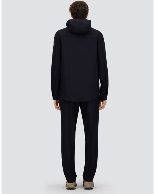 Herno Blue Fluid Wool Shacket for men