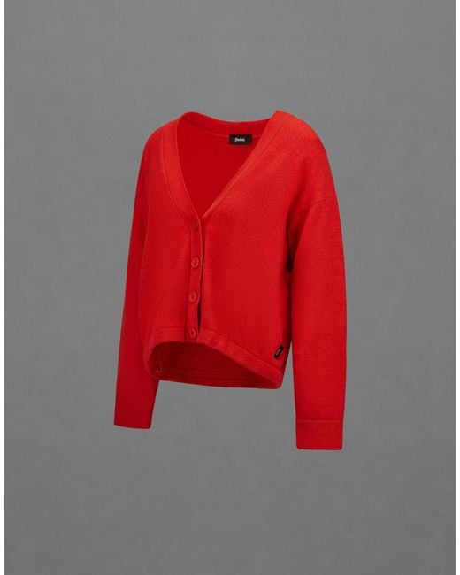 Herno Red Laminar Cardigan