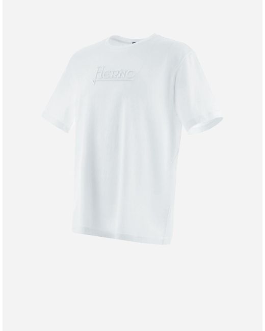 Herno White Camiseta De Compact Jersey for men