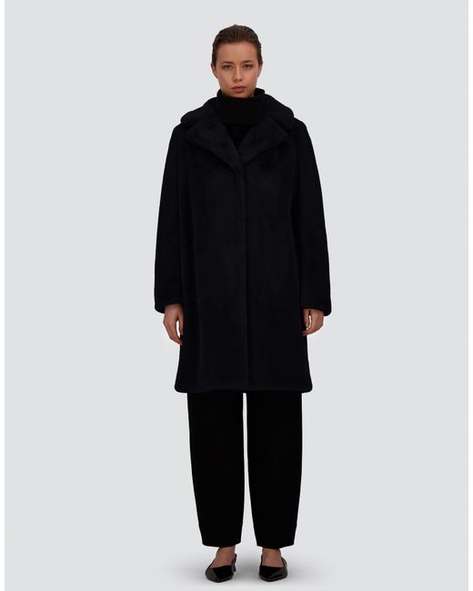 Herno Black Alpaca Jacket With Fringing