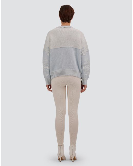 Herno White Wool Jumper With Vanisé Inlay