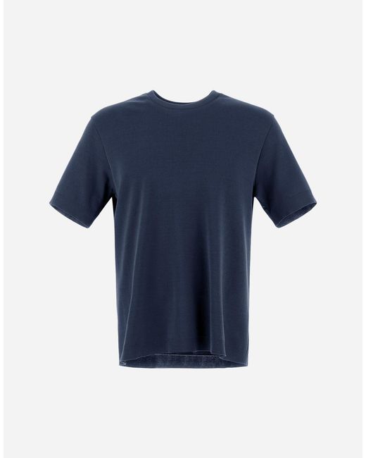 Herno Blue Jersey Knit Effect T-Shirt for men