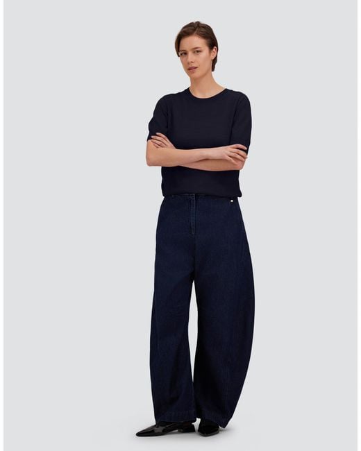 Herno Blue Stocking-Stitch Extrafine Wool T-Shirt