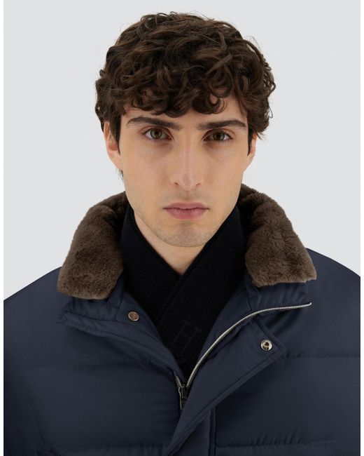Herno Blue Bomber Jacket for men