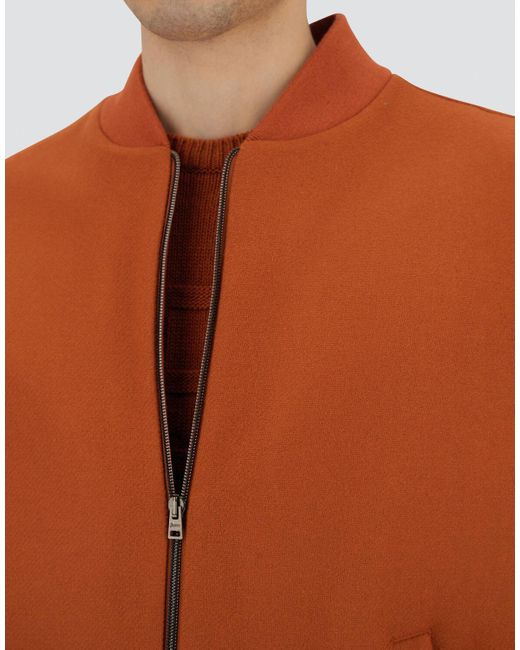 Herno Orange Easy Wool Bomber Jacket for men