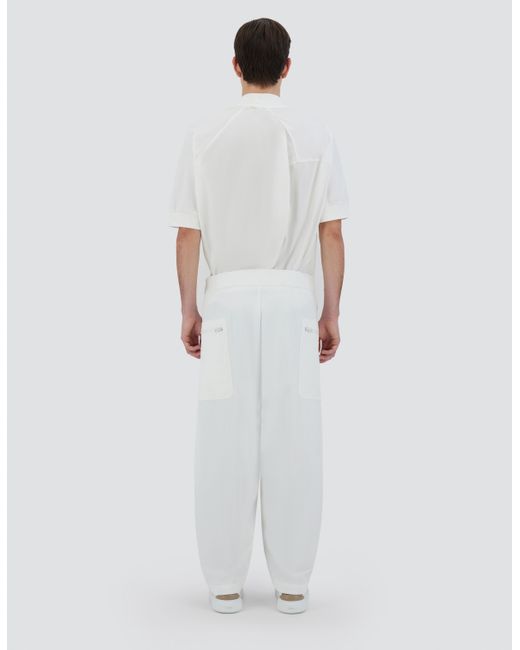 Herno White Globe Trousers In Recycled Nylon Twill